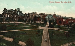 Vintage Postcard 1910's Queen Square St. John New Brunswick Canada