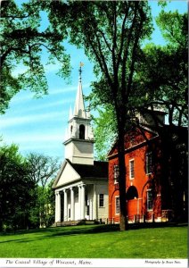 2~4X6 Postcards Wiscasset, ME Maine MARINA/Bird's Eye View & CHURCH~COURT HOUSE