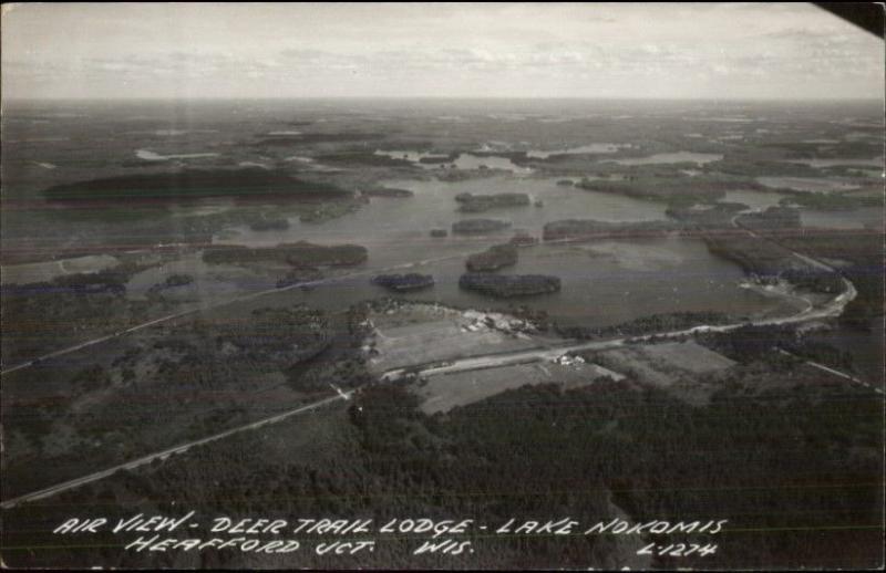 Heafford Junction WI Wisconsin Air View Deer Trail Lodge Lake Nokomis RPPC