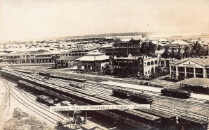 Birdseye View of Cristobal & Colon, Panama, Real Photo Postcard, Unused