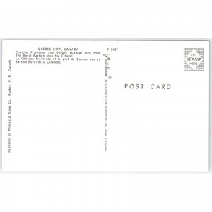 Postcard Quebec City Chateau Frontenac and Harbour View