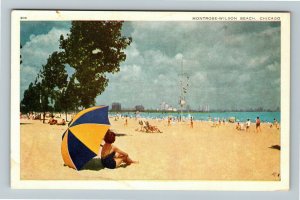 Chicago IL- Illinois, Montrose-Wilson Beach, Chrome Postcard