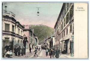 c1905 Via Giuseppe Garibaldi Province of Como Italy Antique Unposted Postcard