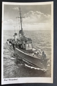 Mint Germany Real Picture Postcard RPPC Battleship In High Seas