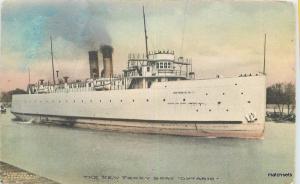 1911 Rochester New York New Ferry Boat Ontario hand colored postcard 13330