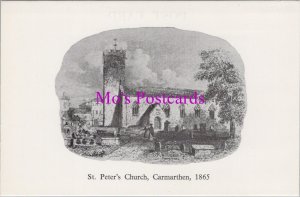 Wales Postcard - Carmarthen, St Peter's Church, 1865 (Repro)  RS37890