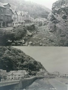 Old Lynmouth and New Lynmouth Multiview 1960s Vintage RP Postcard