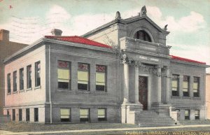 Public Library, Waterloo, Iowa, Early Postcard, Used in 1908