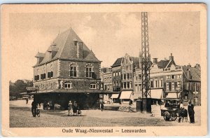 c1930s Leeuwarden NL Old Weigh House Downtown Postcard Oude Waag Nieuwestad A121