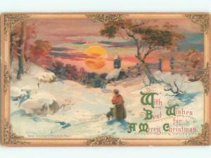 Divided-Back CHRISTMAS SCENE Great Postcard W9054