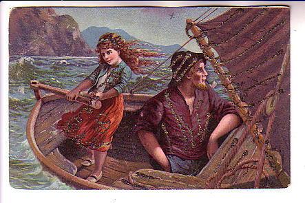 Mariner with Pipe, Girl at Rutter, At Sea, Glitter