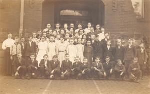 D4/ Massillon? Ohio Postcard Real Photo RPPC c1910 School Building Students