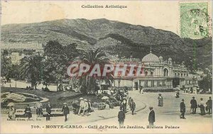 Old Postcard MONTE CARLO - Cafe de Paris Riviera Palace Gardens