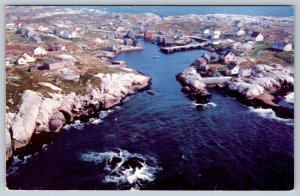 Air View, Peggy's Cove, Nova Scotia, Vintage Chrome Postcard