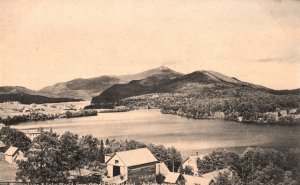 Vintage Postcard Mirror & Lake Placid From Hotel Adirondack Mountain New York NY