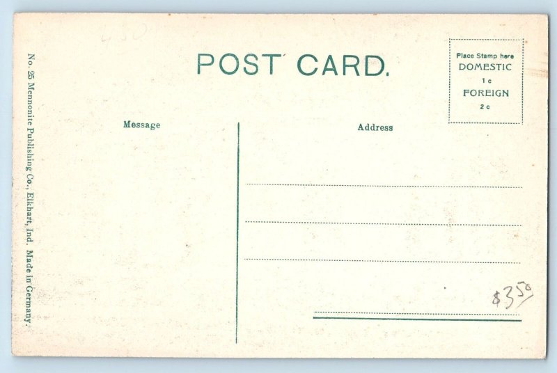 Elkhart Indiana IN Postcard Post Office Building Exterior Scene c1920s Antique