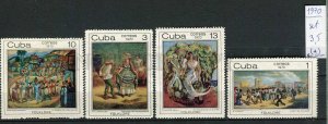 265965 CUBA 1970 year No Gum stamps set PAINTING Folklore