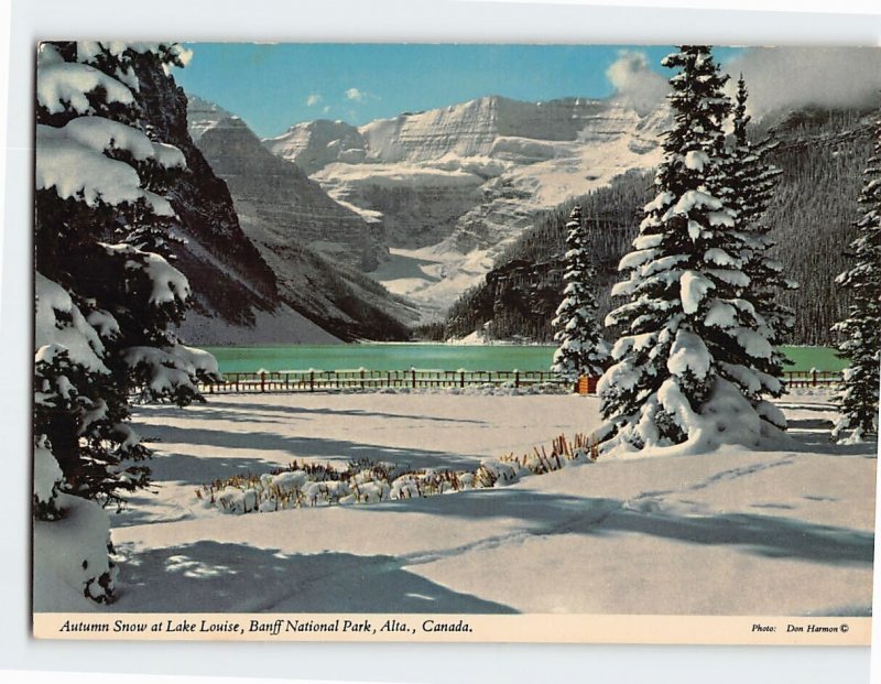 Postcard Autumn Snow at Lake Louise, Banff National Park, Lake Louise, Canada