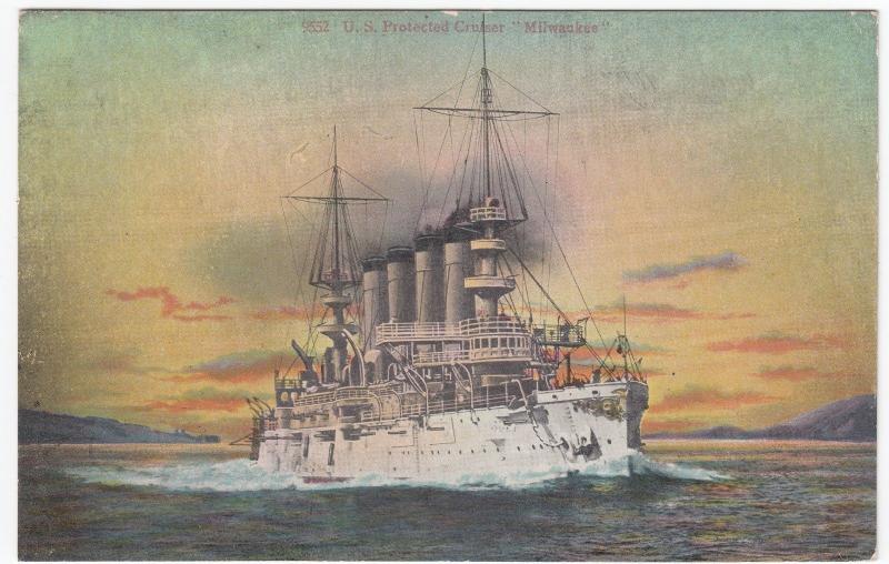 USS Protected Cruiser, Milwaukee, St Louis Class PPC, Unposted, USN