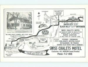 Unused 1950's SWISS CHALETS MOTEL Rapid City South Dakota SD u3841