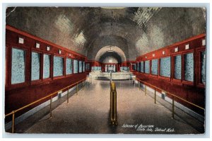 1917 Interior Of Aquarium Scene Belle Isle Detroit MI Posted Vintage Postcard 