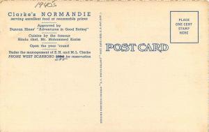 Clarke's Normandie roadside West Scarboro Maine Postcard linen Teich  13066