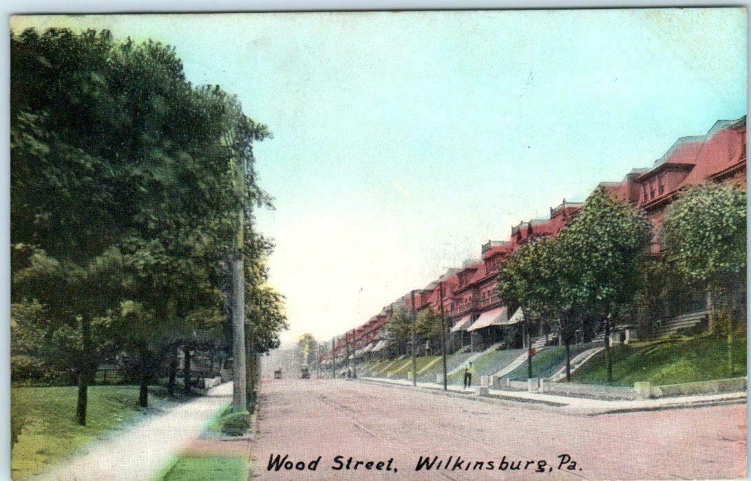 WILKINSBURG, Pennsylvania PA WOOD STREET SCENE Allegheny County 1910s