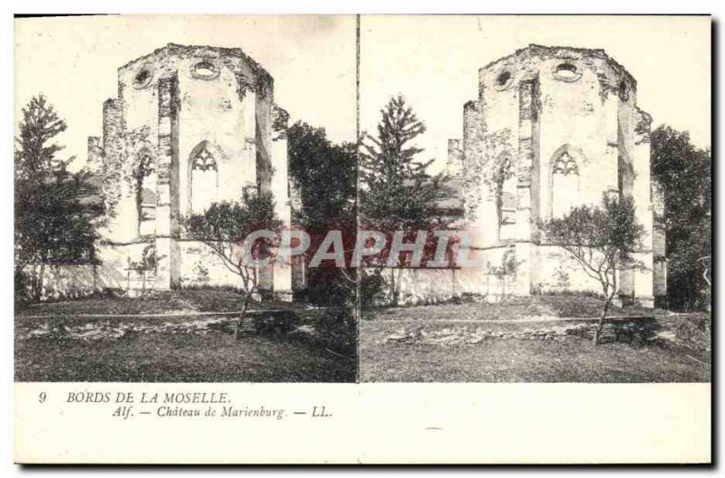 Old Postcard Banks of the Moselle Castle Marienburg