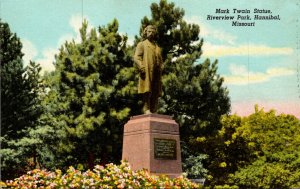 Missouri Hannibal Riverview Park Mark Twain Statue Curteich