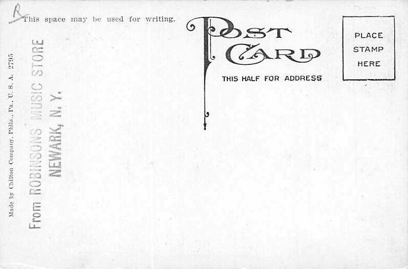 Advertising Post Card Packard, Robinsons Music Store Newark, NY, USA Unused