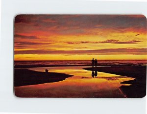 Postcard The unforgettable beauty of a sunset over Lake Michigan USA