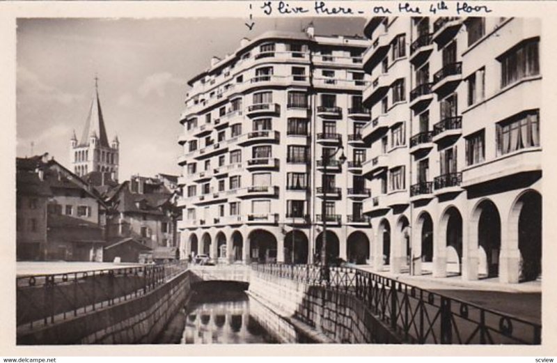 RP: ANNECY, France, 1930-40s ; Canal St-Dominique ou petit Thiou