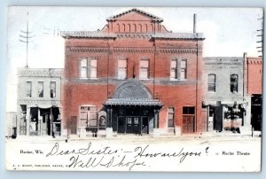 Racine Wisconsin Postcard Theatre Exterior View Building c1907 Vintage Antique