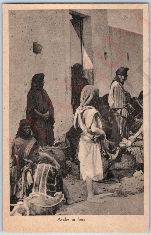 c1930s Libya Arabs at the Fair PC Young Women Man Street Nogare Armetti A191