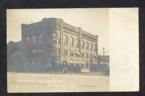 RPPC MARSHALL MISSOURI FARMERS SAVINGS BANK DOWNTOWN REAL PHOTO POSTCARD