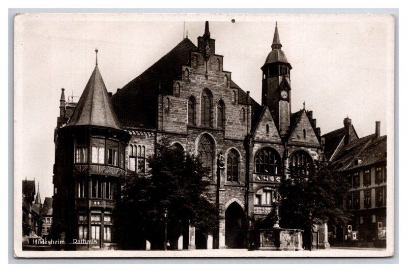 RPPC Town Hall Building Hildesheim Germany UNP Postcard Z8