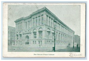 1907 View of The Chicago Public Library Illinois IL Posted Antique Postcard 