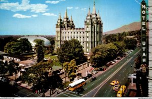 Utah Salt Lake City Temple Square Showing Mormon Temple and Hotel Utah 1967
