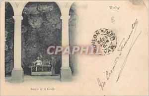 Postcard Old Vichy Source of the Cave (map 1900)