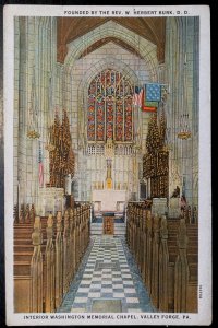 Vintage Postcard 1925 Interior Washington Memorial Chapel, Valley Forge, PA