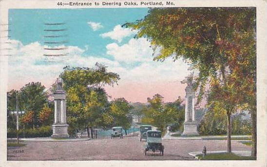 Maine Portland Entrance To Deering Oaks 1932
