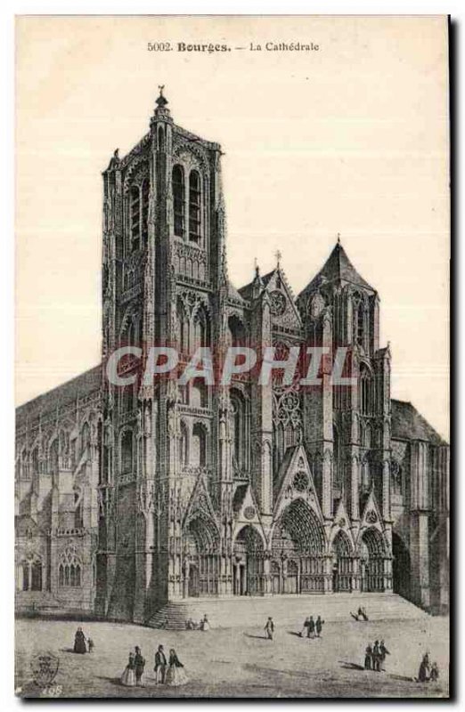 Old Postcard Bourges Cathedrale