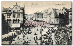 Postcard Old Der Markt Mainz am Rhein