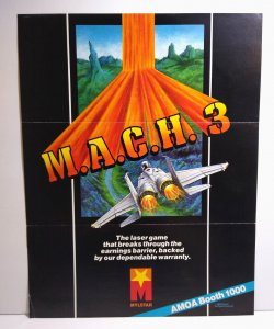 M.A.C.H. 3 Arcade Flyer Original 1983 Video Game Retro Art 8.5 x 11 Mach Laser