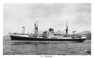 SS Ayrshire Freighters  Real Photo, non  backing Writing on back, missing stamp 