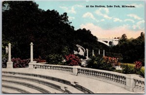 At The Stadium Lake Park Milwaukee Wisconsin WI Landscapes Trees Postcard