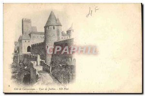 Postcard Old Cite of Carcassonne Tower of Justice