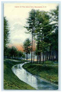 c1910s Lagoon at Pine Island Park, Manchester New Hampshire NH Postcard 