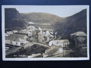 Cornwall BOSCASTLE Village showing BRIDGE & GARAGE c1920's RP Postcard by Hawke