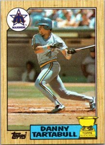 1987 Topps Baseball Card Danny Tartabull Seattle Mariners sk3345